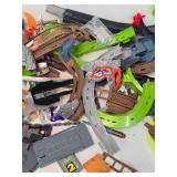 2 Complete HOT WHEELS Race Track Sets SHARK PARK & T-Rex Rampage