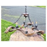 Very Cool Genuine Kudu Horn Chandelier w/Safari Themed Trim