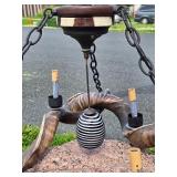 Very Cool Genuine Kudu Horn Chandelier w/Safari Themed Trim