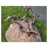 Very Cool Genuine Kudu Horn Chandelier w/Safari Themed Trim