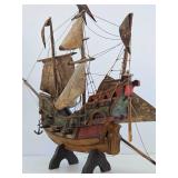 Very Good Early Spanish Galleon Ship Replica