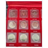 Complete Vintage "State Silver Dollar Medal" Collection w/Case