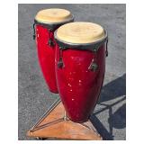 Quality Vintage Conga Drums w/Rolling Stand