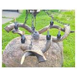 Very Cool Genuine Kudu Horn Chandelier w/Safari Themed Trim