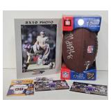 Authentic JOHN RANDLE & MATT BIRK Autographed MN Vikings Football & Photo