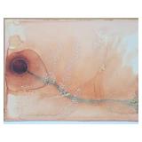 Unframed Signed Abstract Watercolor by Minneapolis Artist William Saltzman (1916-2006) - "Volcanic Rim"