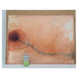 Unframed Signed Abstract Watercolor by Minneapolis Artist William Saltzman (1916-2006) - "Volcanic Rim"