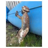 Original Old Vintage HEAVY Cast Iron Lawn Jockey Hitching Post