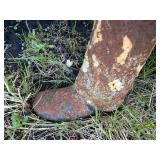 Original Old Vintage HEAVY Cast Iron Lawn Jockey Hitching Post