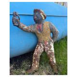 Original Old Vintage HEAVY Cast Iron Lawn Jockey Hitching Post