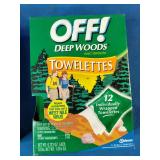Two packs of OFF! Deep Woods Insect Repellent Towelettes