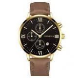 Brand New Fashion Geneva Men’s Watch Date Leather Band Analog Quartz Sport Wristwatch