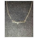 14 Karat Gold Over Silver Necklace 'Daughter'