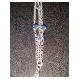Brand new three strand heart charm bracelet 7 inch