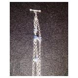 Brand new three strand heart charm bracelet 7 inch