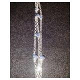 Brand new three strand heart charm bracelet 7 inch