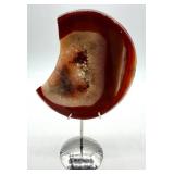 Polished Banded Agate Slice on Stand