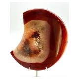 Polished Banded Agate Slice on Stand