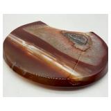 Polished Banded Agate Slice on Stand