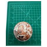 Natural Money Agate Sphere on Driftwood Stand