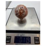 Natural Money Agate Sphere on Driftwood Stand