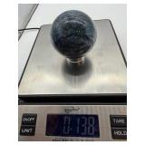 Natural Moss Agate Sphere on Driftwood Stand
