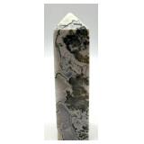 Druzy Moss Agate Crystal Point 1 Lb 3.7 Oz