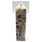 Druzy Moss Agate Crystal Point 1 Lb 3.7 Oz
