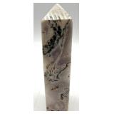 Druzy Moss Agate Crystal Point 1 Lb 3.7 Oz