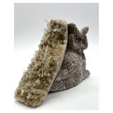 Stone Owl Figurine With Quartz Crystal Accent