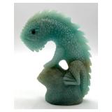 Carved Quartz Crystal Lizard Sculpture