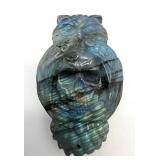 Labradorite Owl Carvings Pair