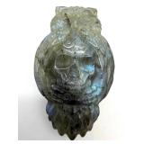 Labradorite Owl Carvings Pair