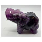 Natural Carved Amethyst Stone Elephant