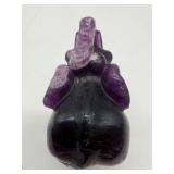 Natural Carved Amethyst Stone Elephant