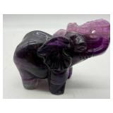 Natural Carved Amethyst Stone Elephant