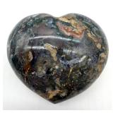Natural Ocean Jasper Heart Paperweight 1 Lb 0.2 Oz