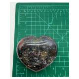 Natural Ocean Jasper Heart Paperweight 1 Lb 0.2 Oz