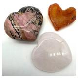 Polished Heart Stone Set (Lot of 3)