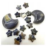 Polished Stone Moon & Star Carvings