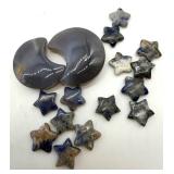 Polished Stone Moon & Star Carvings