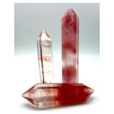 Red Quartz Crystal Points & Sphere Set (Lot of 4)
