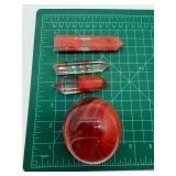 Red Quartz Crystal Points & Sphere Set (Lot of 4)