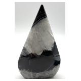 Orca Agate Teardrop Stones (Lot of 2)