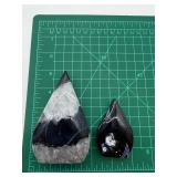 Orca Agate Teardrop Stones (Lot of 2)