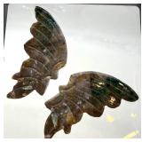 Carved Stone Butterfly Wings in Display Frame #1
