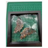 Carved Stone Butterfly Wings in Display Frame #1