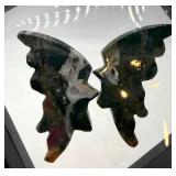 Carved Stone Butterfly Wings in Display Frame #2
