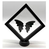 Carved Stone Butterfly Wings in Display Frame #3