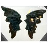 Carved Stone Butterfly Wings in Display Frame #3